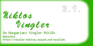 miklos vingler business card